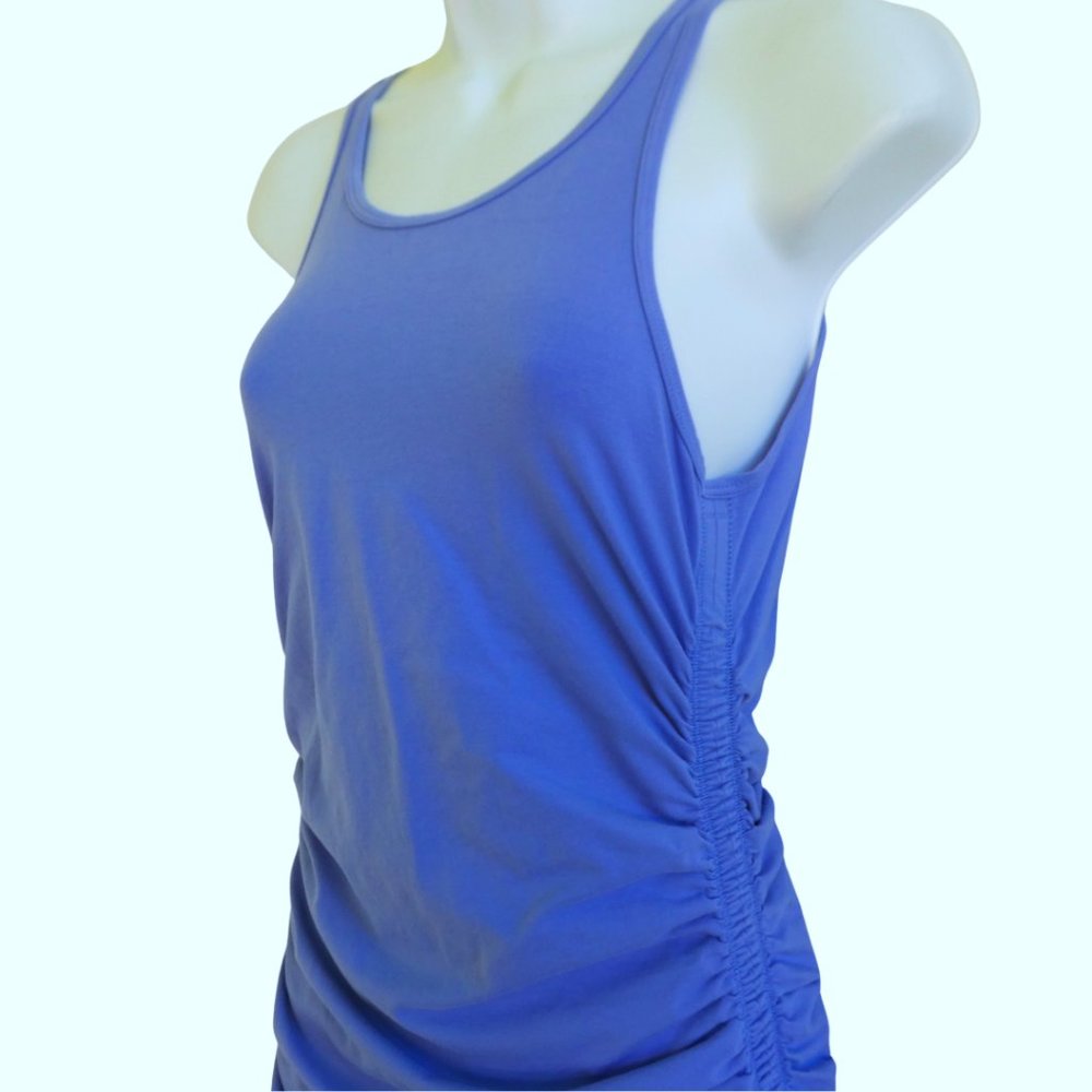 TNA Aritzia Chill Malibu Dress Tank Ruched Scrunch Side Waist Hips Purple M